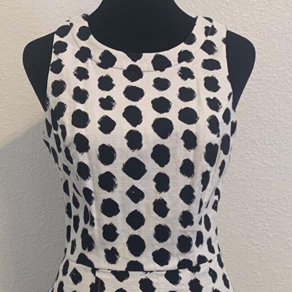 Vintage White House Black Market White Polka Dots Party Sun Dress Women's Size 2 - Picture 3 of 14